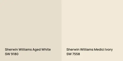 SW 9180 Aged White vs SW 7558 Medici Ivory