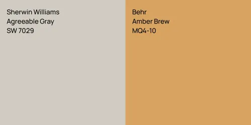 SW 7029 Agreeable Gray vs MQ4-10 Amber Brew