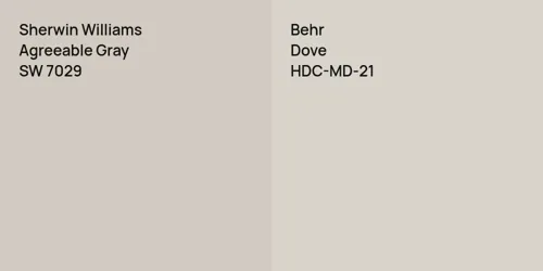 SW 7029 Agreeable Gray vs HDC-MD-21 Dove