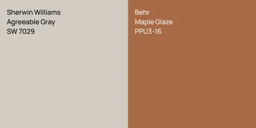 SW 7029 Agreeable Gray vs PPU3-16 Maple Glaze