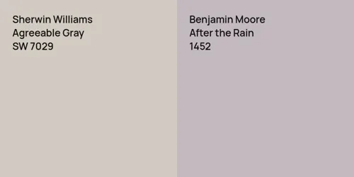 SW 7029 Agreeable Gray vs 1452 After the Rain