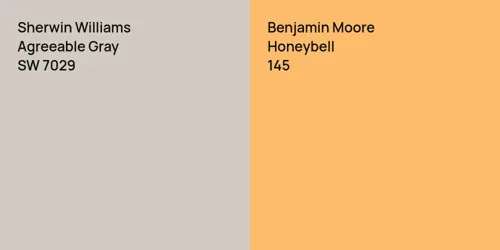 SW 7029 Agreeable Gray vs 145 Honeybell