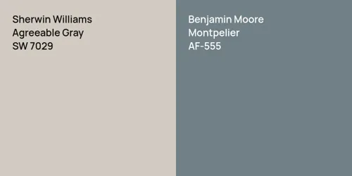 SW 7029 Agreeable Gray vs AF-555 Montpelier