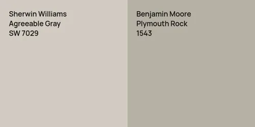 SW 7029 Agreeable Gray vs 1543 Plymouth Rock