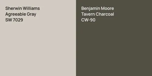 SW 7029 Agreeable Gray vs CW-90 Tavern Charcoal