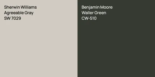 SW 7029 Agreeable Gray vs CW-510 Waller Green