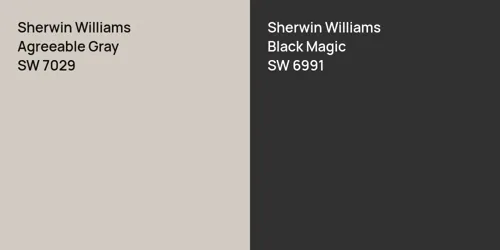 SW 7029 Agreeable Gray vs SW 6991 Black Magic