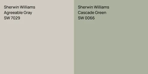 SW 7029 Agreeable Gray vs SW 0066 Cascade Green