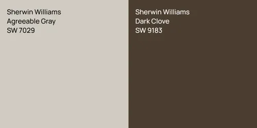 SW 7029 Agreeable Gray vs SW 9183 Dark Clove