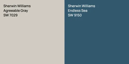 SW 7029 Agreeable Gray vs SW 9150 Endless Sea