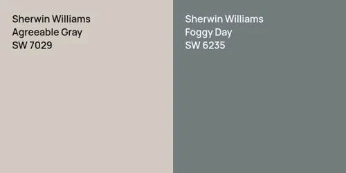 SW 7029 Agreeable Gray vs SW 6235 Foggy Day