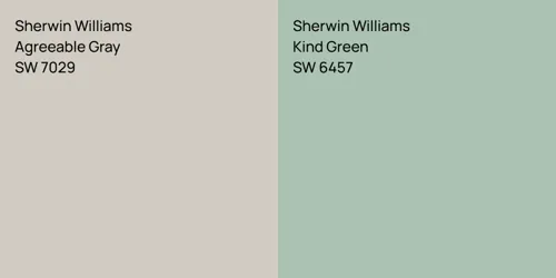 SW 7029 Agreeable Gray vs SW 6457 Kind Green