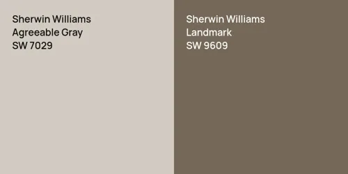 SW 7029 Agreeable Gray vs SW 9609 Landmark