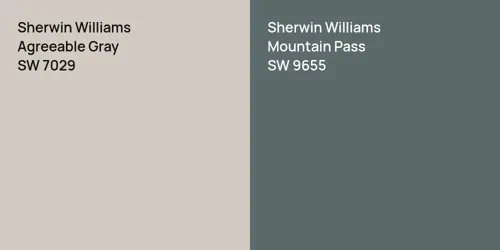 SW 7029 Agreeable Gray vs SW 9655 Mountain Pass