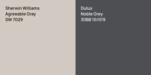 SW 7029 Agreeable Gray vs 30BB 10/019 Noble Grey