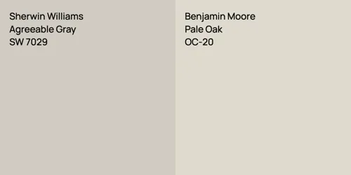 SW 7029 Agreeable Gray vs OC-20 Pale Oak