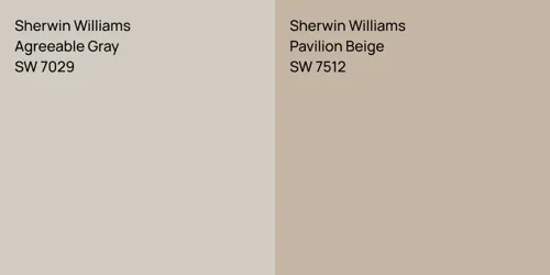 SW 7029 Agreeable Gray vs SW 7512 Pavilion Beige