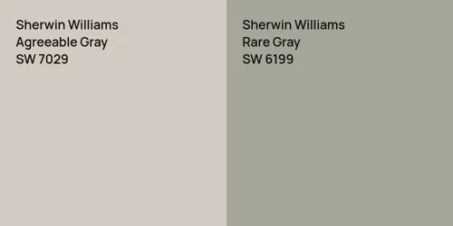 SW 7029 Agreeable Gray vs SW 6199 Rare Gray