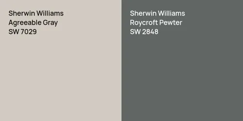 SW 7029 Agreeable Gray vs SW 2848 Roycroft Pewter