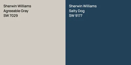 SW 7029 Agreeable Gray vs SW 9177 Salty Dog