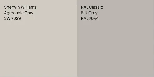 SW 7029 Agreeable Gray vs RAL 7044 Silk Grey