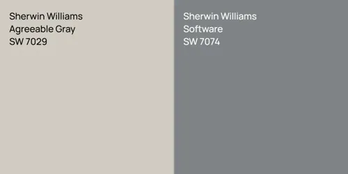 SW 7029 Agreeable Gray vs SW 7074 Software