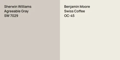 SW 7029 Agreeable Gray vs OC-45 Swiss Coffee