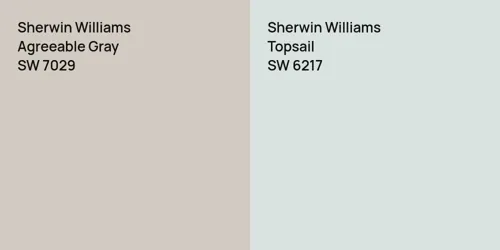 SW 7029 Agreeable Gray vs SW 6217 Topsail