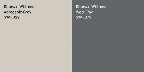 SW 7029 Agreeable Gray vs SW 7075 Web Gray