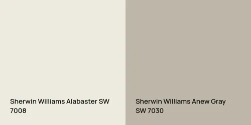 SW 7008 Alabaster vs SW 7030 Anew Gray