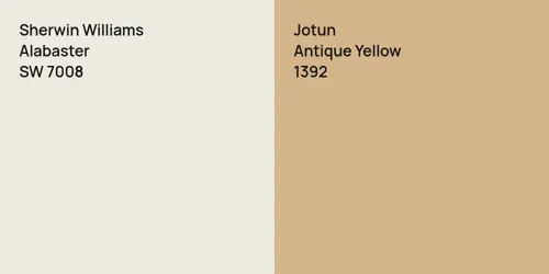 SW 7008 Alabaster vs 1392 Antique Yellow