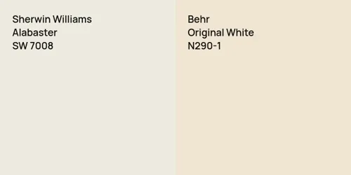 SW 7008 Alabaster vs N290-1 Original White