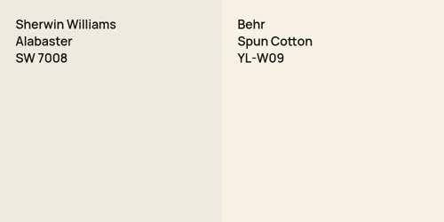 SW 7008 Alabaster vs YL-W09 Spun Cotton