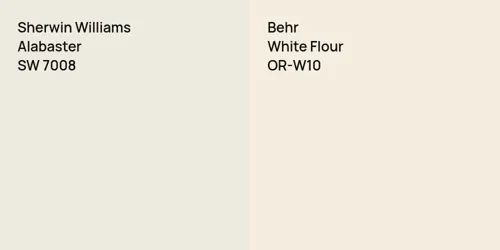 SW 7008 Alabaster vs OR-W10 White Flour