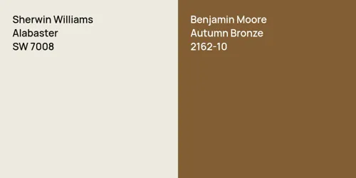 SW 7008 Alabaster vs 2162-10 Autumn Bronze