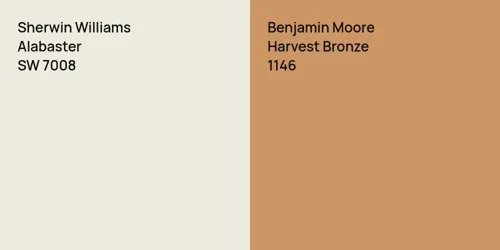 SW 7008 Alabaster vs 1146 Harvest Bronze