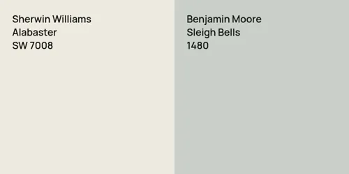 SW 7008 Alabaster vs 1480 Sleigh Bells