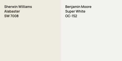 SW 7008 Alabaster vs OC-152 Super White