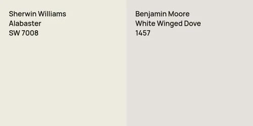 SW 7008 Alabaster vs 1457 White Winged Dove