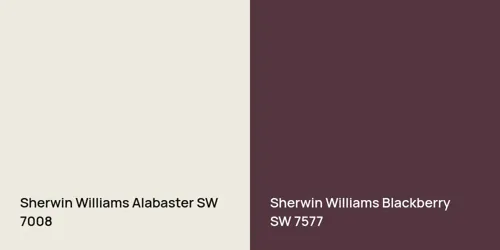 SW 7008 Alabaster vs SW 7577 Blackberry