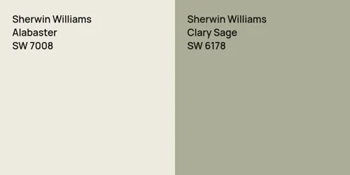 SW 7008 Alabaster vs SW 6178 Clary Sage