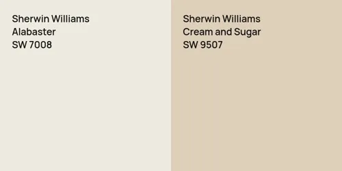 SW 7008 Alabaster vs SW 9507 Cream and Sugar