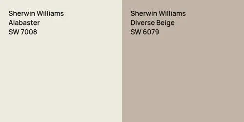 SW 7008 Alabaster vs SW 6079 Diverse Beige