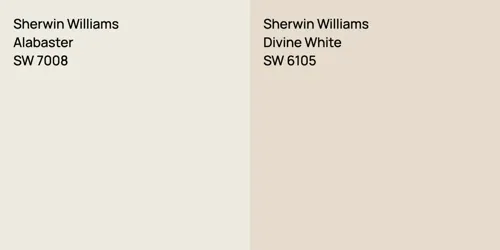 SW 7008 Alabaster vs SW 6105 Divine White