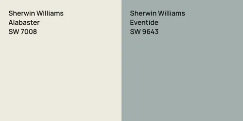 SW 7008 Alabaster vs SW 9643 Eventide