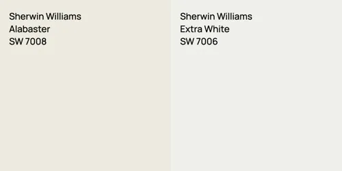 SW 7008 Alabaster vs SW 7006 Extra White