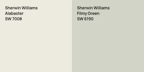 SW 7008 Alabaster vs SW 6190 Filmy Green