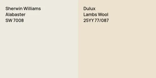 SW 7008 Alabaster vs 25YY 77/087 Lambs Wool