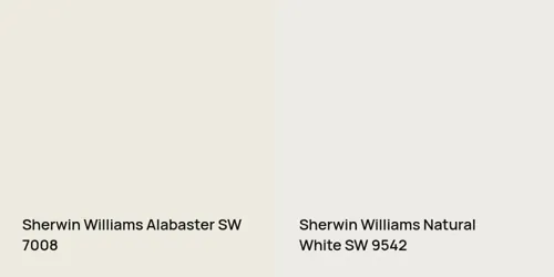 SW 7008 Alabaster vs SW 9542 Natural White