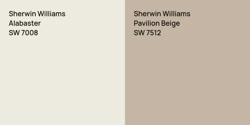 SW 7008 Alabaster vs SW 7512 Pavilion Beige